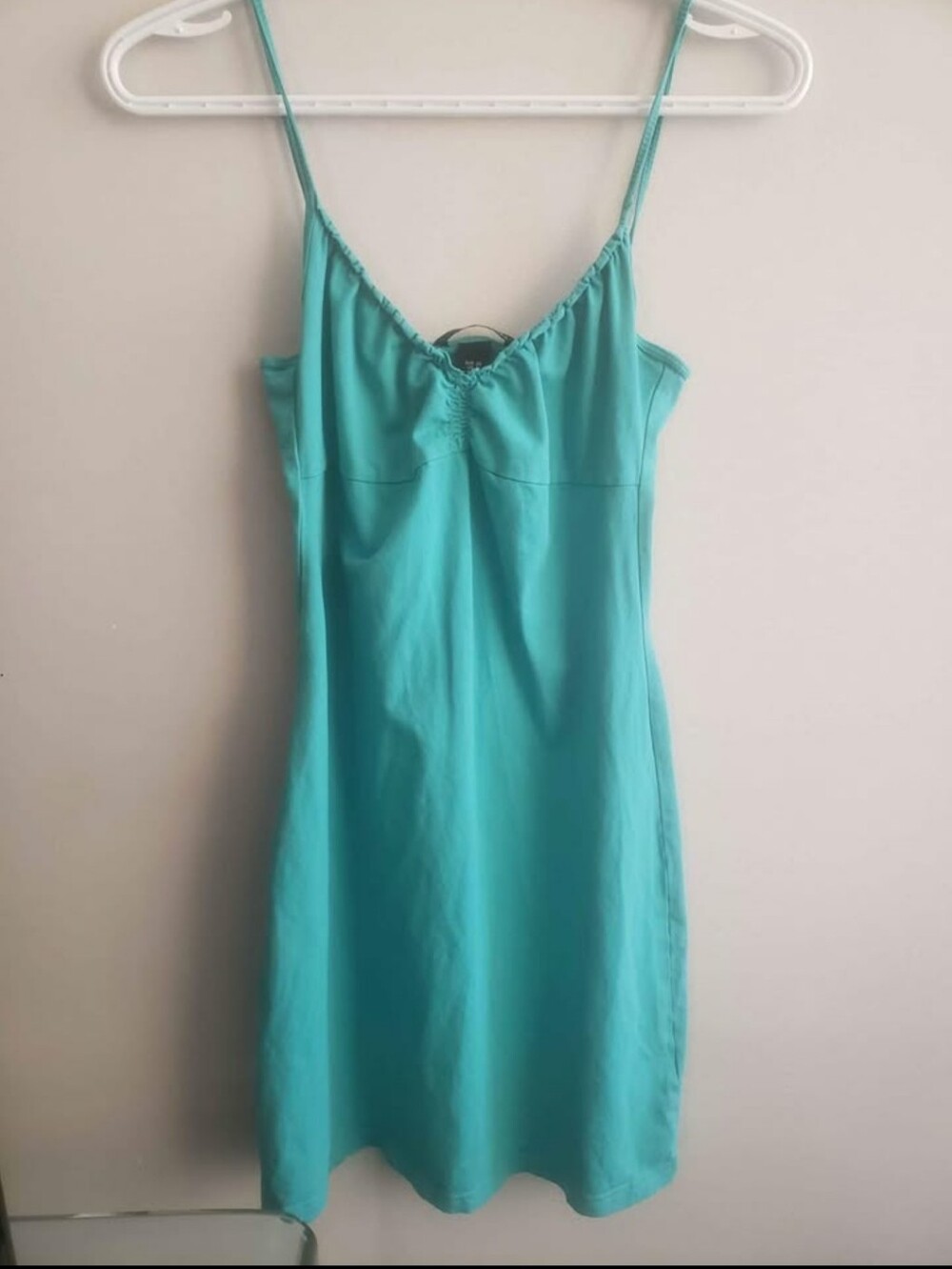 H&M Teal Slip Dress with Thin Spaghetti Straps